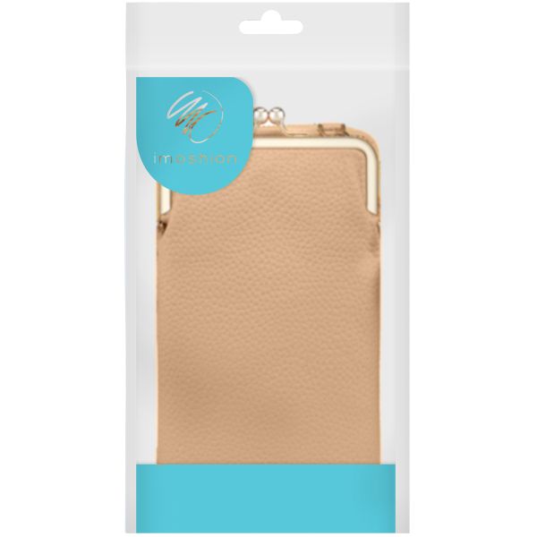 imoshion Sac téléphone en cuir végan Crossbody - Beige 