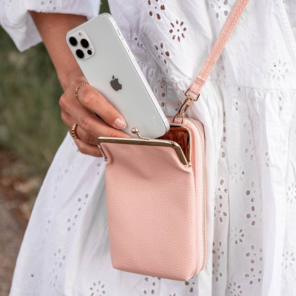 imoshion Sac téléphone en cuir végan Crossbody - Rose