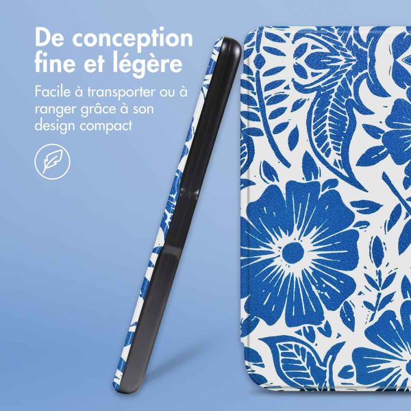 imoshion Design Slim Hard Sleepcover Kobo Clara 2E / Tolino Shine 4 - Flower Tile