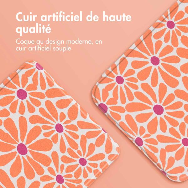 imoshion Design Slim Hard Case Sleepcover Kobo Aura One - Orange Flowers Connect