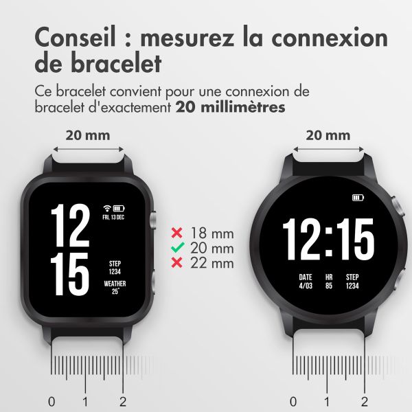 iMoshion Bracelet élastique en nylon - Connexion universelle de 20 mm - Noir