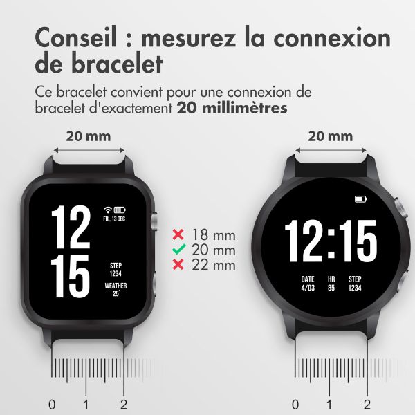 imoshion Bracelet en acier - Connexion universelle de 20 mm - Noir