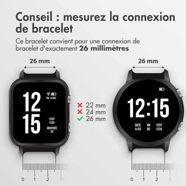 imoshion Bracelet QuickFit® en silicone - Connexion Garmin Watch 26 mm - Rouge