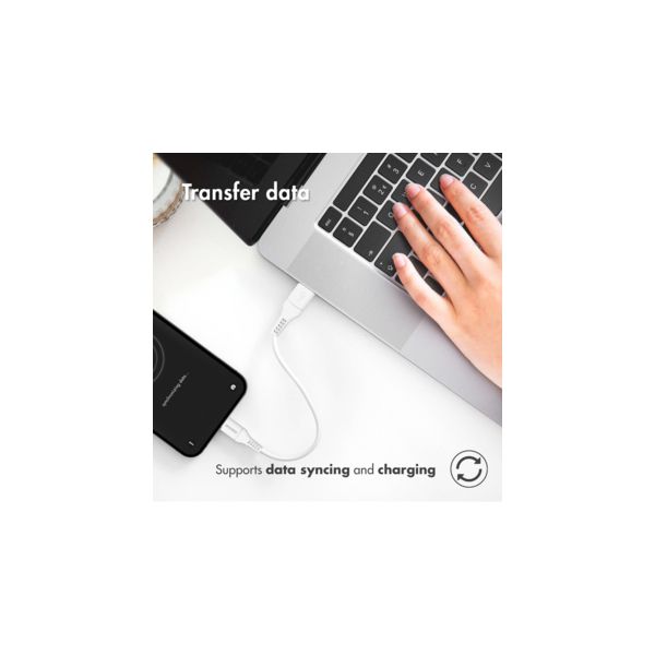Accezz Câble Lightning vers USB iPhone 6 Plus - Certifié MFi - 0,2 mètres - Blanc