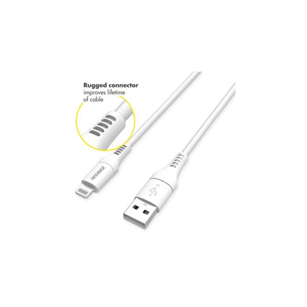 Accezz Câble Lightning vers USB iPhone 8 Plus - Certifié MFi - 2 mètre - Blanc