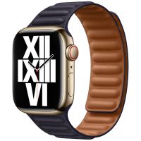 Apple Leather Link Apple Watch Series 1-9 / SE - 38/40/41 mm / Series 10 - 42 mm - Taille S/M - Ink