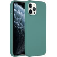 Accezz Coque Liquid Silicone iPhone 12 Pro Max - Vert foncé