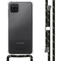 iMoshion Coque avec cordon Samsung Galaxy A12 - Noir / Dorée