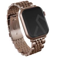 Burga Bracelet en acier Apple Watch Series 1-9 / SE / Ultra (2) - 42/44/45/49mm - Chic Royal - Rose Dorée