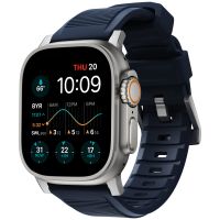 Nomad Bracelet robuste FKM Apple Watch Series 1-10 / SE / Ultra (2) - 42/44/45/46/49 mm - Argent/Bleu