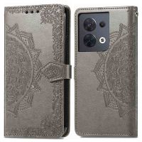 imoshion Etui de téléphone portefeuille Mandala Oppo Reno 8 5G - Gris