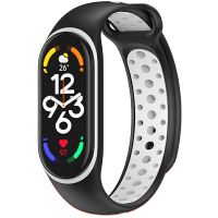 iMoshion Bracelet sportif en silicone Xiaomi Mi Band 7 - Noir / Blanc