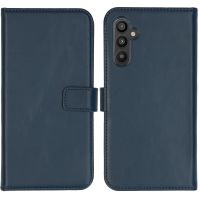 Selencia Étui de téléphone portefeuille en cuir véritable Samsung Galaxy A34 (5G) - Bleu