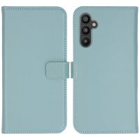 Selencia Étui de téléphone portefeuille en cuir véritable Samsung Galaxy A34 (5G) - Air Blue