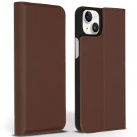 Accezz Étui de téléphone Slim Folio en cuir de qualité supérieure iPhone 14 Plus - Brun