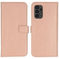 Selencia Étui de téléphone portefeuille en cuir véritable Samsung Galaxy A13 (4G) - Dusty Pink