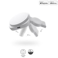 Zens Chargeur de voyage 2-in-1 - MagSafe + Apple Watch - Blanc