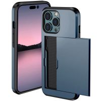 iMoshion Coque arrière avec porte-cartes iPhone 14 Pro - Bleu foncé