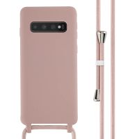 imoshion ﻿Coque en silicone avec cordon Samsung Galaxy S10 - Sand Pink