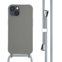 imoshion ﻿Coque en silicone avec cordon iPhone 13 - Gris clair