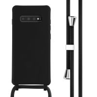 imoshion ﻿Coque en silicone avec cordon Samsung Galaxy S10 Plus - Noir