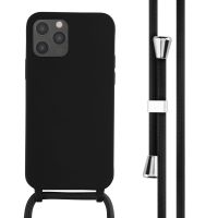 iMoshion ﻿Coque en silicone avec cordon iPhone 12 (Pro) - Noir