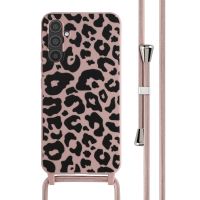 iMoshion Coque design en silicone avec cordon Samsung Galaxy A34 (5G) - Animal Pink