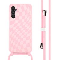 imoshion Coque design en silicone avec cordon Samsung Galaxy A14 (5G/4G) - Retro Pink