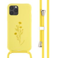 iMoshion Coque design en silicone avec cordon iPhone 11 Pro - Flower Yellow