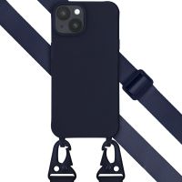 Selencia Coque silicone avec cordon amovible iPhone 14 - Bleu foncé