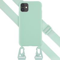 Selencia Coque silicone avec cordon amovible iPhone 11 - Turquoise