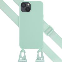 Selencia Coque silicone avec cordon amovible iPhone 13 - Turquoise