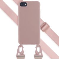 Selencia Coque silicone avec cordon amovible iPhone SE (2022 / 2020) / 8 / 7 - Sand Pink