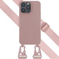 Selencia Coque silicone avec cordon amovible iPhone 14 Pro Max - Sand Pink