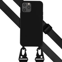 Selencia Coque silicone avec cordon amovible iPhone 12 (Pro) - Noir