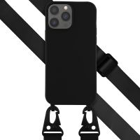 Selencia Coque silicone avec cordon amovible iPhone 13 Pro Max - Noir