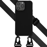 Selencia Coque silicone avec cordon amovible iPhone 14 Pro Max - Noir