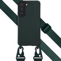 Selencia Coque silicone avec cordon amovible Samsung Galaxy S22 - Vert foncé