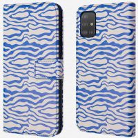 iMoshion ﻿Étui de téléphone portefeuille Design Samsung Galaxy A51 - White Blue Stripes