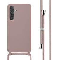 imoshion Coque en silicone avec cordon Samsung Galaxy A35 - Sand Pink