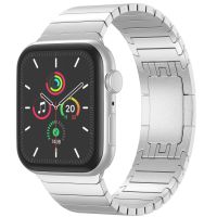 Selencia Bracelet à maillons en acier inoxydable Apple Watch Series 1-10 / SE / Ultra (2) - 42/44/45/46/49 mm - Argent