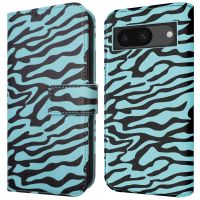 imoshion Étui de téléphone portefeuille Design Google Pixel 8a - Black Blue Stripes