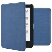 imoshion Étui de liseuse portefeuille Canvas Sleepcover Kobo Clara 2E / Tolino Shine 4 - Bleu foncé