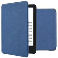 imoshion Étui de liseuse portefeuille Canvas Sleepcover Amazon Kindle (2022) 11th gen - Bleu foncé