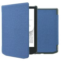 iMoshion Étui de liseuse portefeuille Canvas Sleepcover Pocketbook Verse / Verse Pro / Vivlio Light / Light HD - Bleu foncé