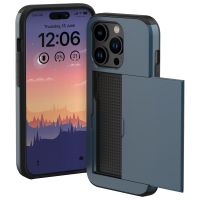 iMoshion Coque arrière avec porte-cartes iPhone 15 Pro - Bleu foncé