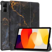 iMoshion Coque tablette Design Trifold Xiaomi Redmi Pad SE - Black Marble