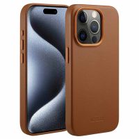 Accezz Coque arrière en cuir avec MagSafe iPhone 15 Pro - Sienna Brown