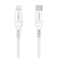 imoshion ﻿Câble Lightning vers USB-C - Non MFi - Textile tressé - 0,25 mètre - Blanc