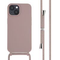 iMoshion ﻿Coque en silicone avec cordon iPhone 15 - Sand Pink